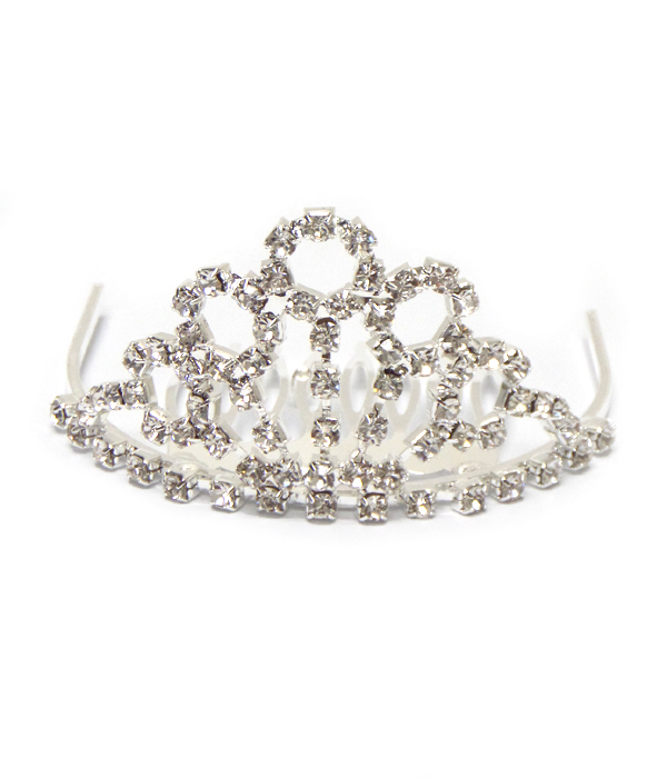 Rhinestone tiara comb
