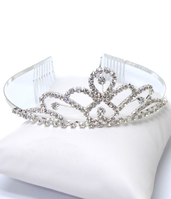 Rhinestone tiara comb