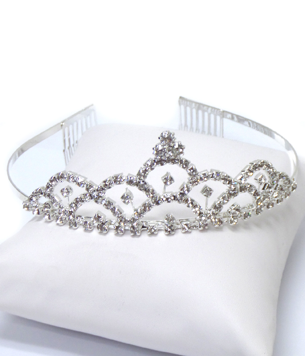 Rhinestone tiara comb