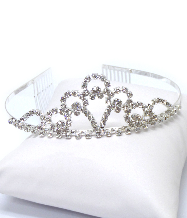 Rhinestone tiara comb