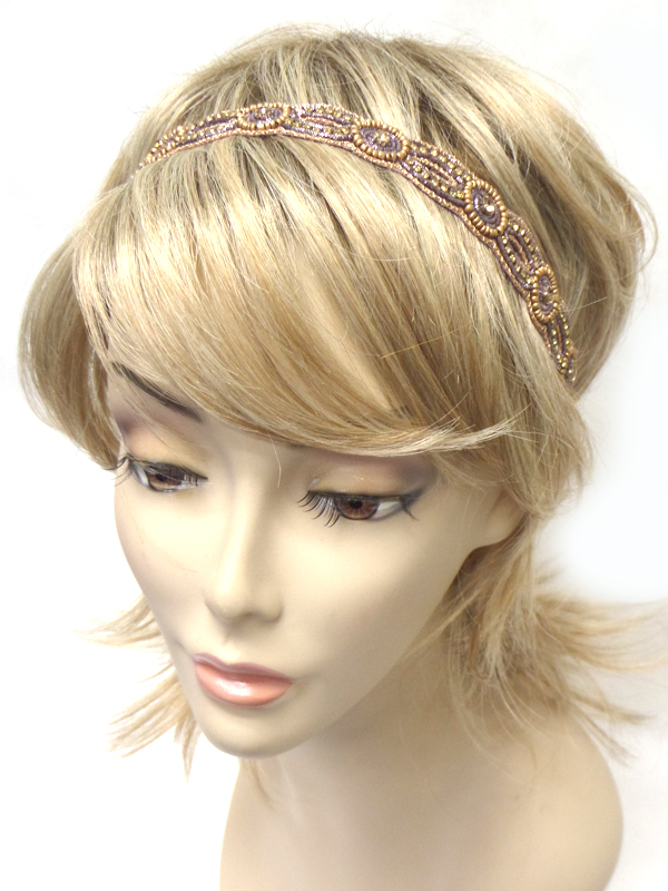 Hqandmade beads art deco headband