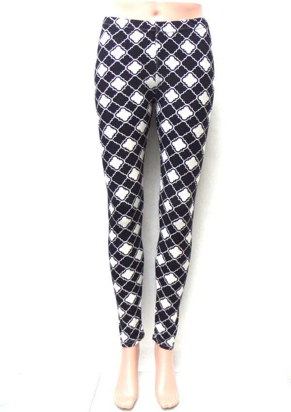 Quatrefoil print leggings