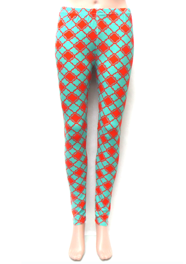 Quatrefoil print leggings