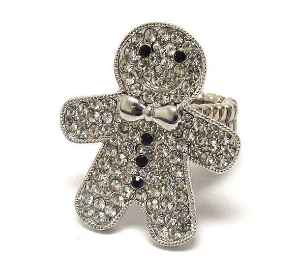 Crystal deco gingerbread stretch ring