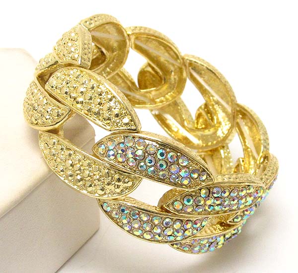 Crystal deco chain stretch bracelet