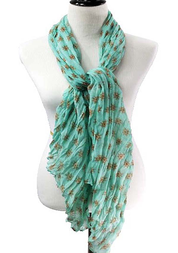 Nautical wheel print wrinkle scarf