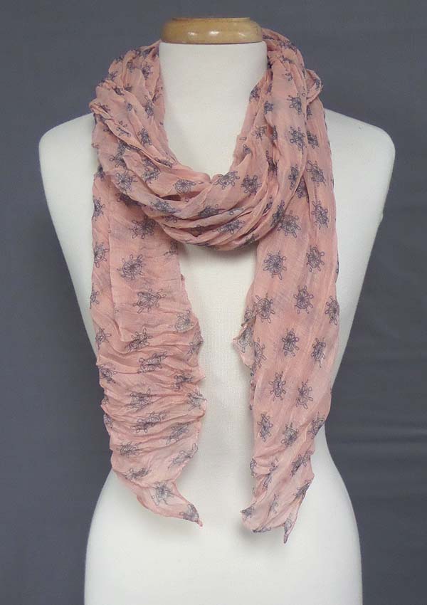 Nautical wheel print wrinkle scarf