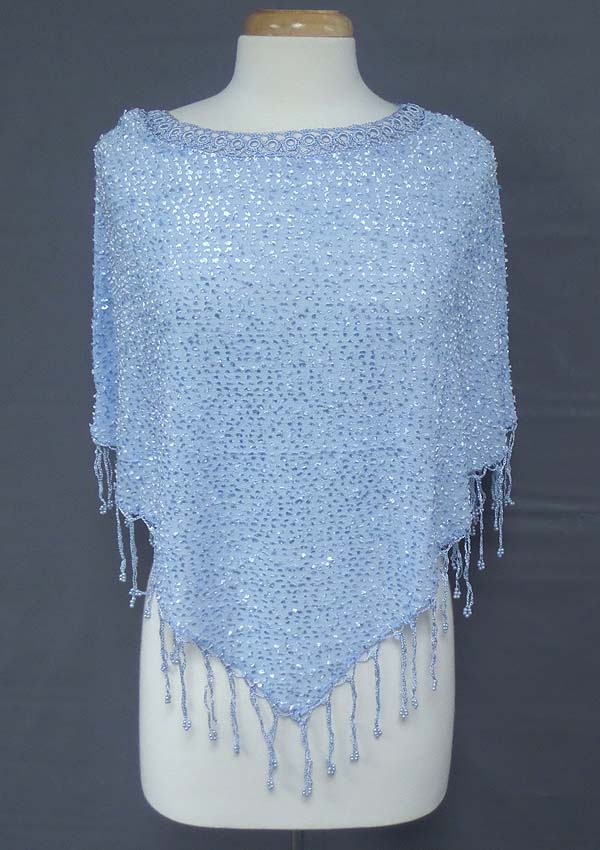 Bead drop fringe frost summer poncho