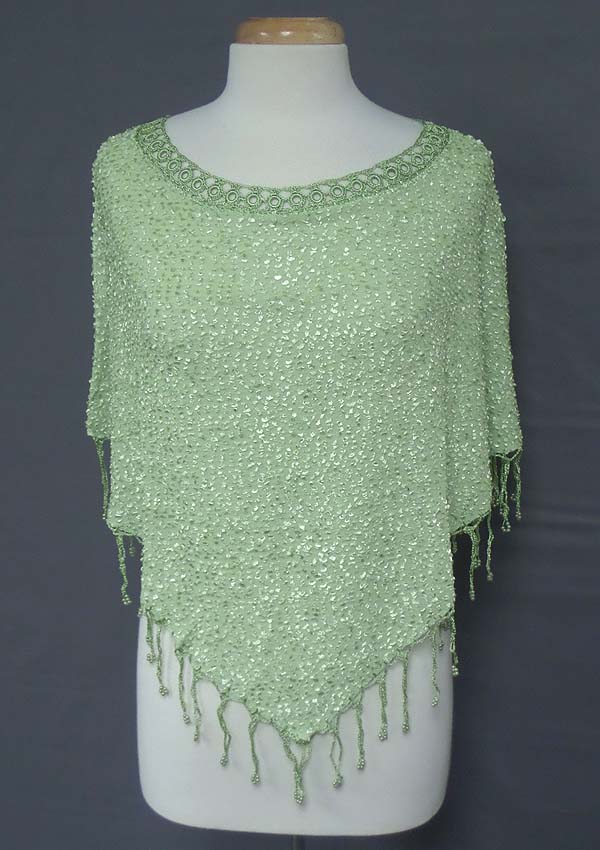 Bead drop fringe frost summer poncho