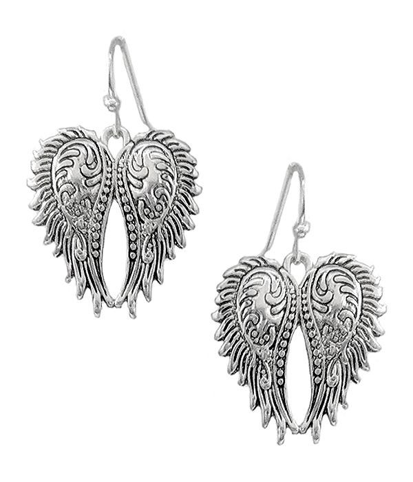 TEXTURED ANGEL WING EARRING