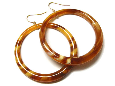 Acrylic marble hoop drop earring - hoops