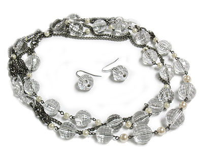 Psychic illuminated ball shape necklace set