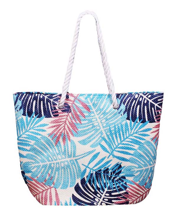 Full size tropical leafy beach shoulder bag