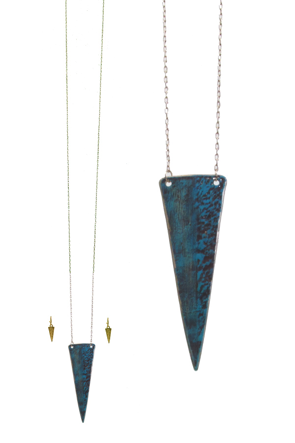 PATINA SPIKE PENDANT L0NG NECKLACE SET