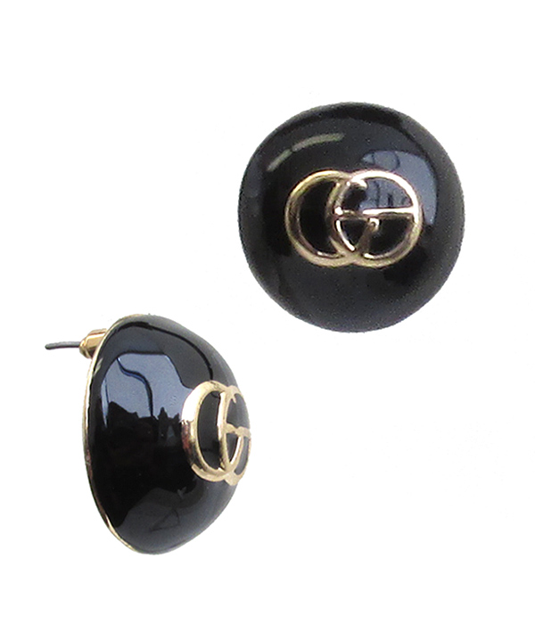 PUFFY DISC STUD EARRING