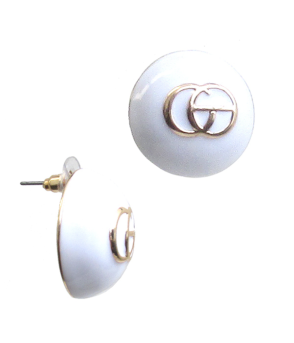 PUFFY DISC STUD EARRING