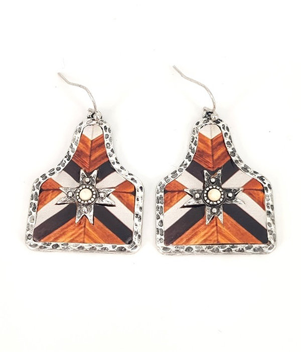 Aztec pattern earring