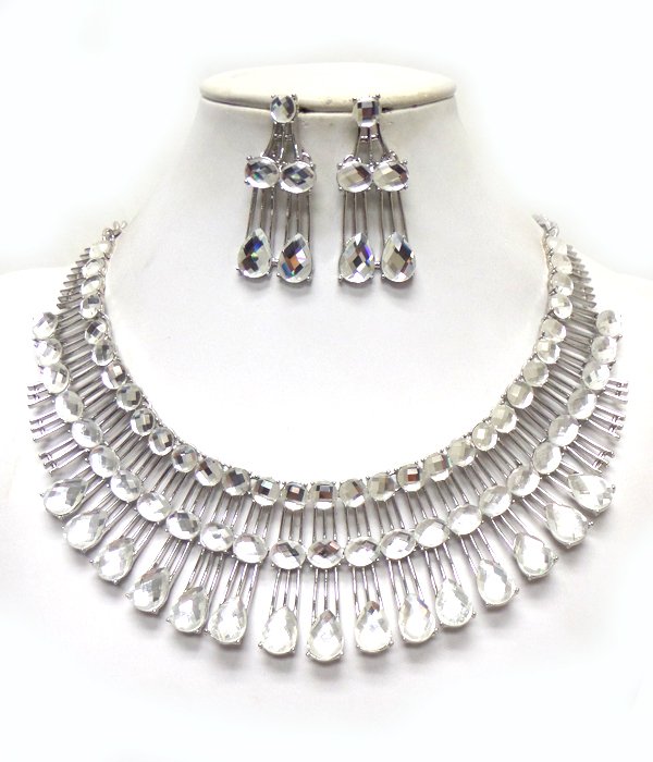 Luxury class victorian style and austrian crystal celebrity party necklace set