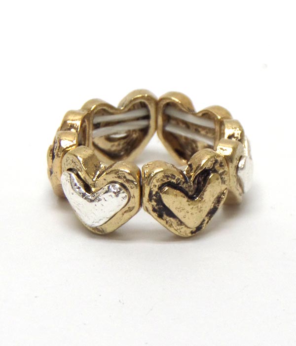 Handmade heart stretch ring