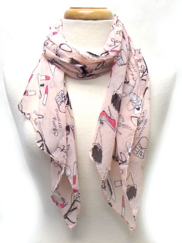 Cosmeic fashion outfit print fashion chiffon scarf