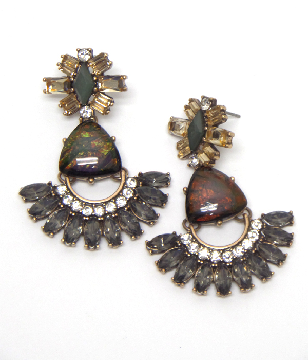 OPLAIC STONE CASTING EARRING 