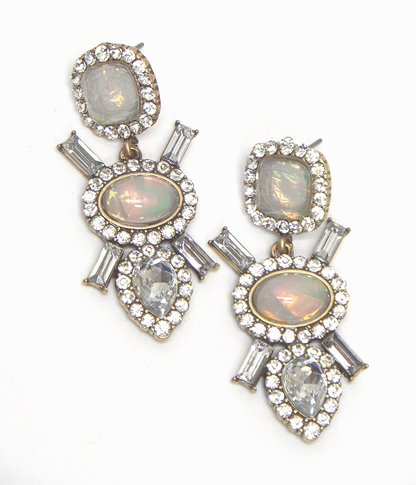 Oplaic stone casting earring