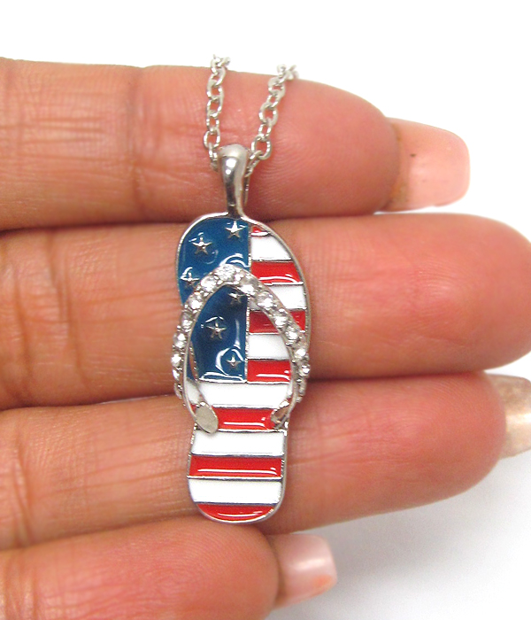 American flag flipflop necklace 