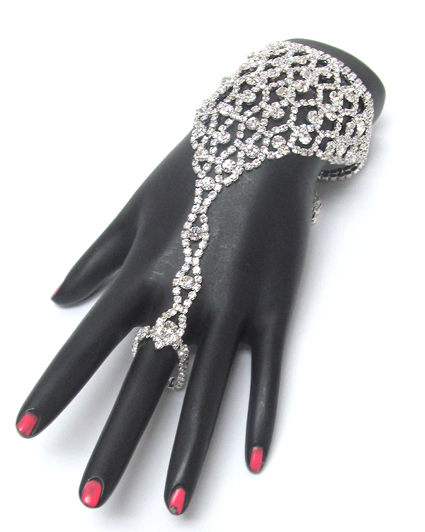 Rhinestone slave ring bracelet set