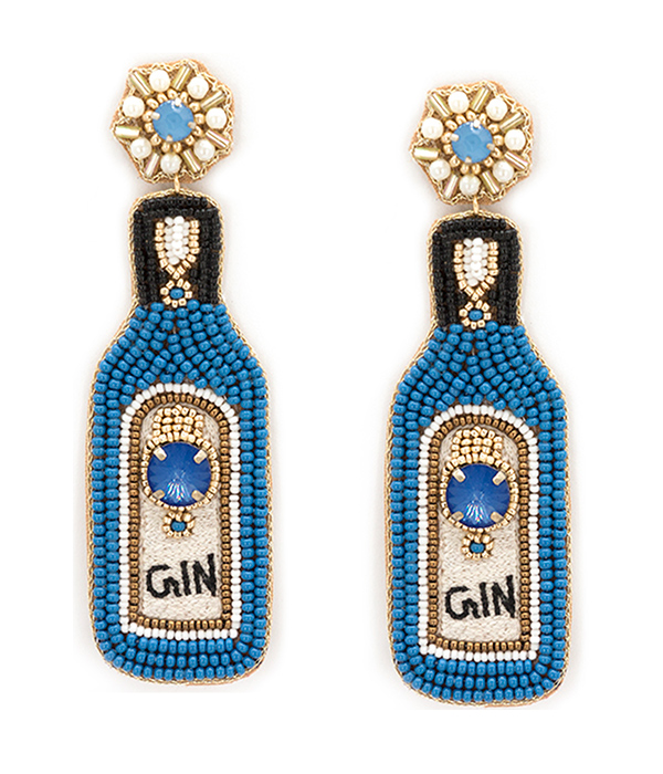 HANDMADE MULTI SEEDBEAD EARRING - GIN