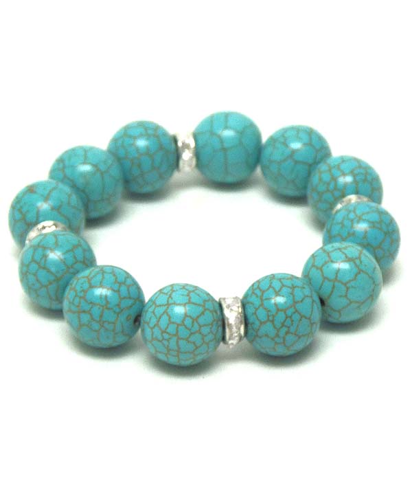Turquoise ball stretch bracelet