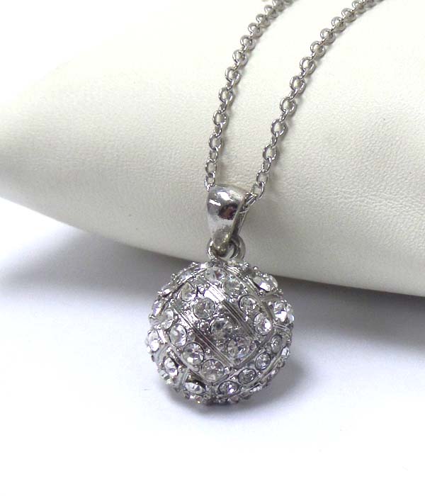 Premier electro plating crystal volleyball pendant necklace