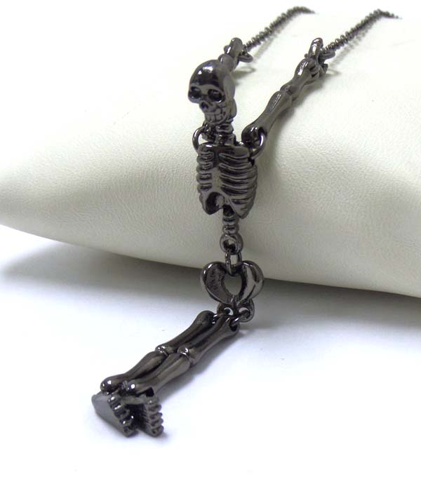Premier electro plating skull and skeleton pendant necklace