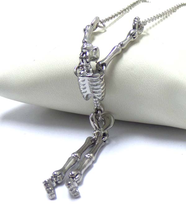 Premier electro plating skull and skeleton pendant necklace