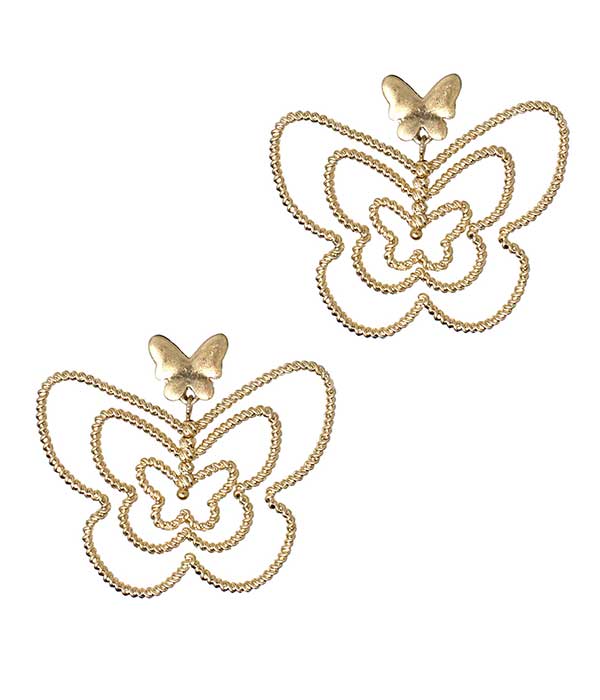 TRIPLE WIRE BUTTERFLY EARRING