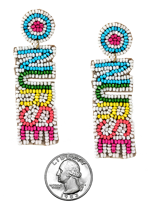 NURSE THEME HANDMADE MULTI SEEDBEAD EARRING