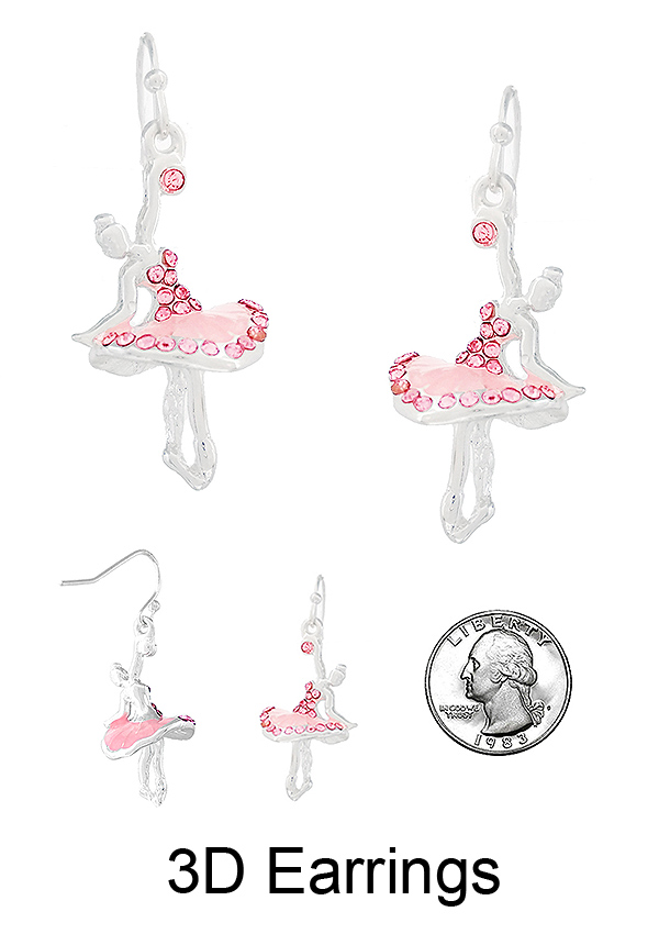 BALLERINA THEME 3D EPOXY EARRING - BALLERINA