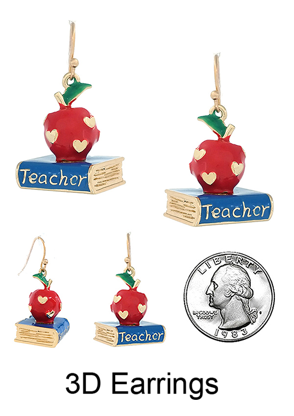 SCHOOL THEME 3D EPOXY EARRING - TEACHER