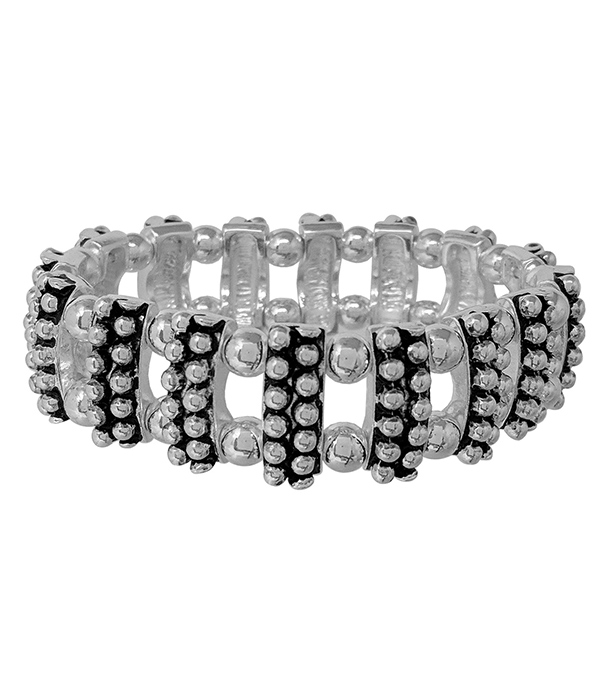 Designer textured stretch bracelet