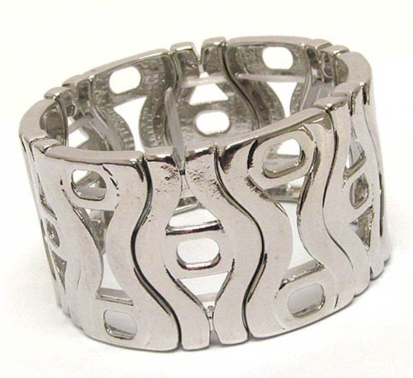 Wave meatal filigree stretch bracelet