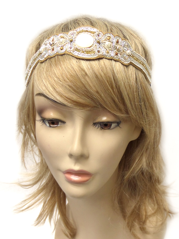 HANDMADE MULTI BEADS AND SHELL HEADBAND