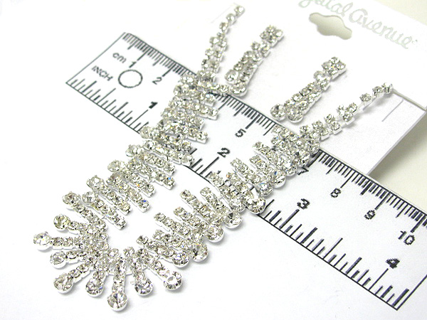 Multi rhinestone party necklace earring set