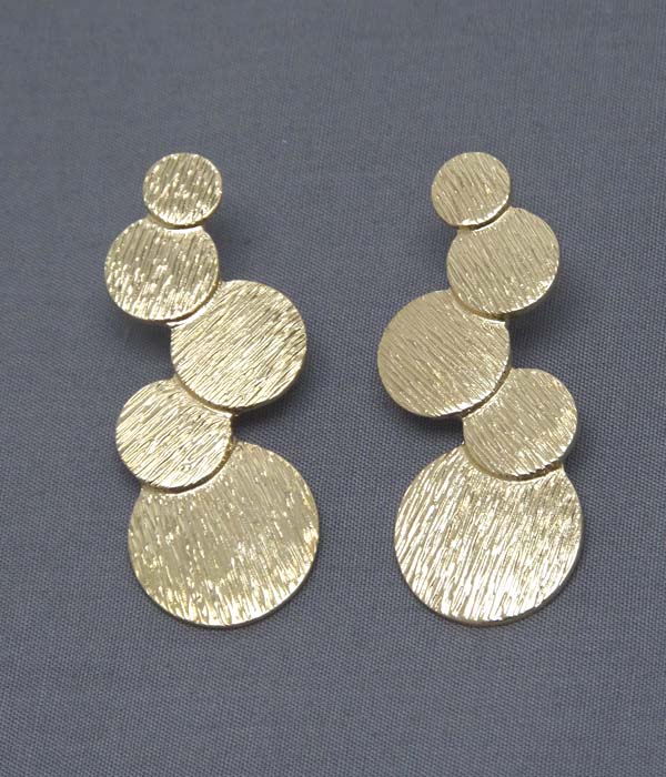 Premier electro plating scratch metal bubbule earring