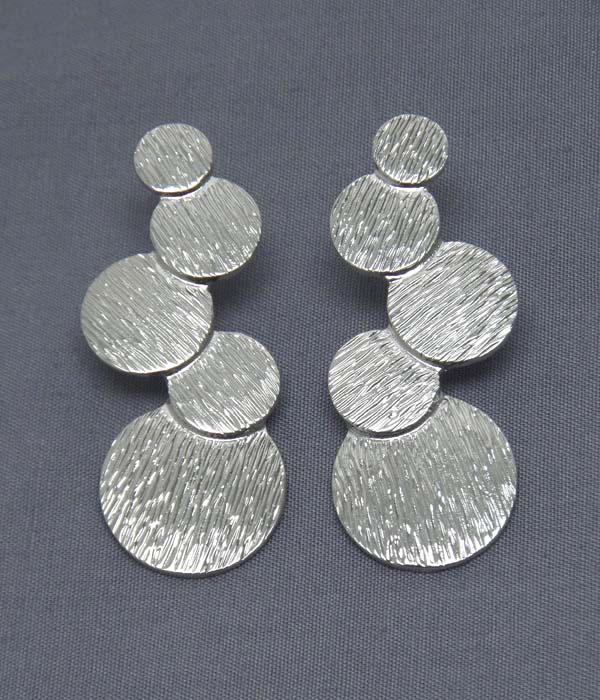 Premier electro plating scratch metal bubbule earring