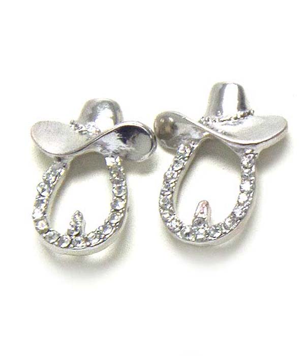 Premier electro plating simplified cowboy crystal earring