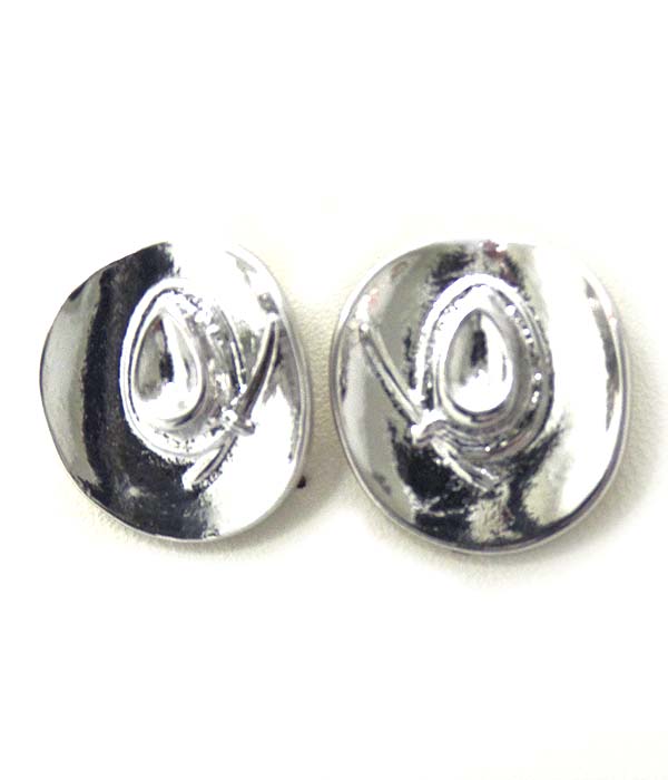 Premier electro plating cowboy hat stud earring