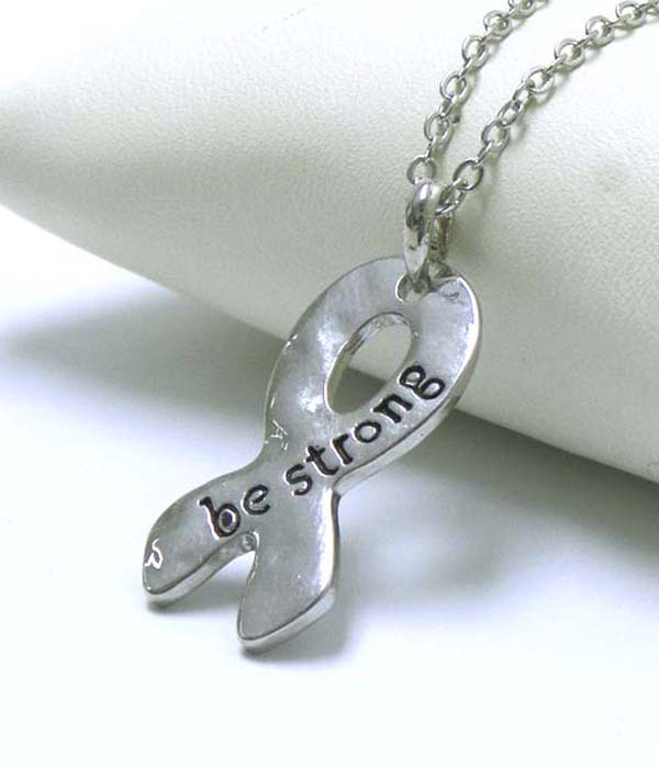 Premier electro plating religious theme hammered ribbon or bow pendant necklace