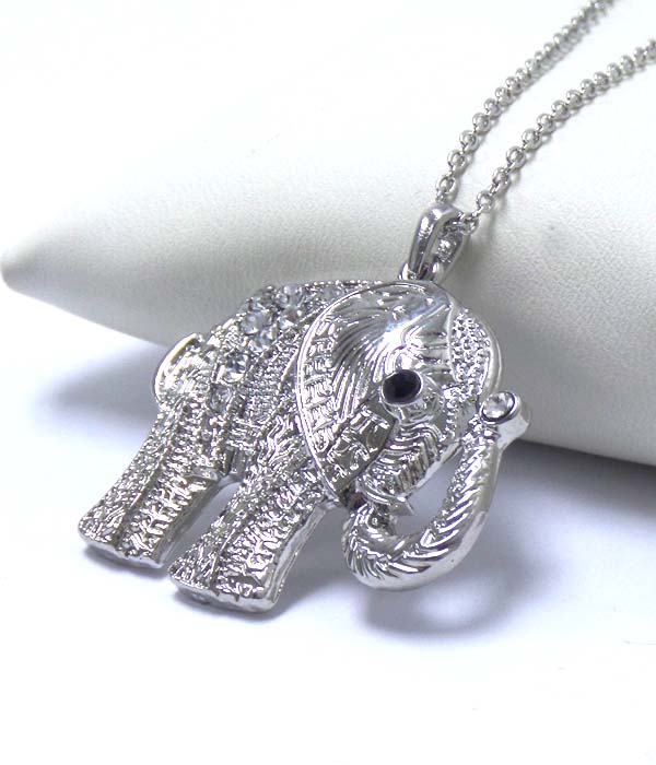 Premier electro plating crystal elephant pendant necklace