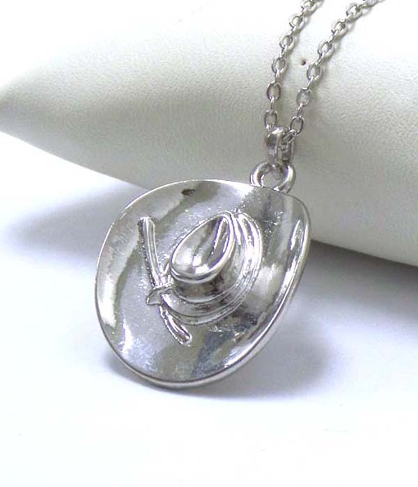 Premier electro plating cowboy hat pendant necklace