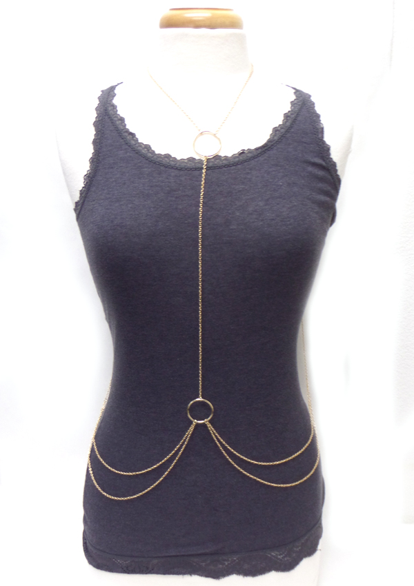 Layer thin chain with two layer drop body chain