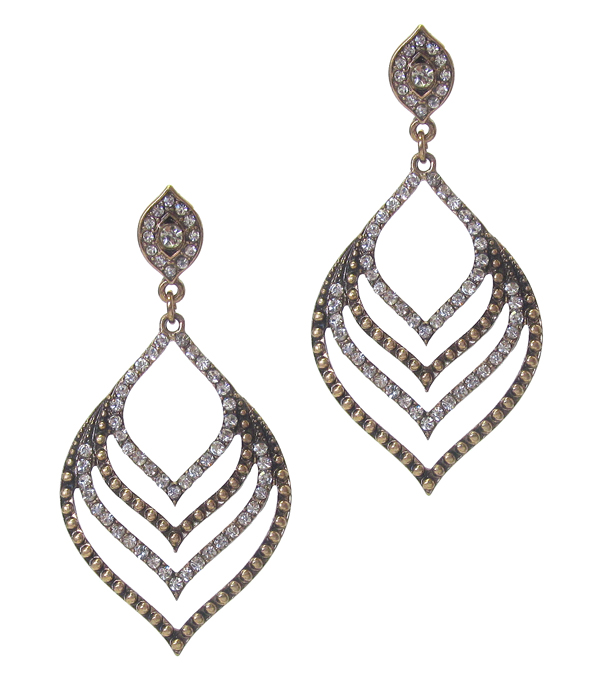 CRYSTAL METAL EARRING